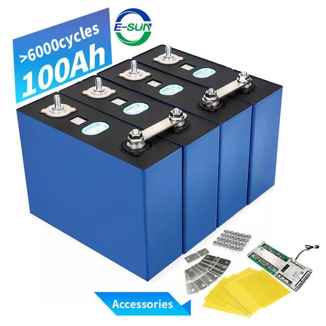 Esun High Quality 3.2v 100ah Lifepo4 Battery Cell Over 6000 Cycles Solar & Electric Power Storage Lithium Ion Battery