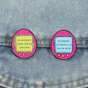 Pin <span class=keywords><strong>de</strong></span> Aleación <span class=keywords><strong>de</strong></span> Zinc con Diseño <span class=keywords><strong>de</strong></span> Tamagotchi y Fruta, con Citas en Español, Joyería <span class=keywords><strong>de</strong></span> Regalo al por Mayor - Product Image 2