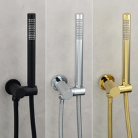 Pommeau de douche monocommande 3 fonctions en acier inoxydable brossé, avec noyau en céramique, contrôle thermostatique, haute pression, pour hôtel