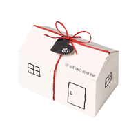 Boîte à bonbons en carton rigide réutilisable en forme de mini-maison, personnalisée, avec revêtement UV, auto-érectible, pour emballage cadeau de mariage pleine lune, pour produits de boulangerie