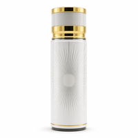 Flacons de parfum en verre vides personnalisés, bouchon rouge mat, étiquette arabe dorée, flacon rond de luxe rechargeable, vente en gros
