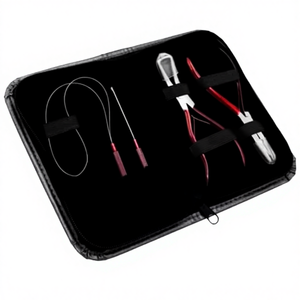 Kit professionnel de pose d'extensions capillaires en acier inoxydable : aiguille à boucle, crochet de tirage, enfileur, pince à micro-anneaux pour usage domestique - Product Image 4