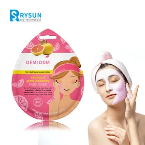 Custom Cosmetic Facial Mask Citrus Paradisi Revital Radiant Mud Mask Skin Care Oxygen Facial Mud Mask