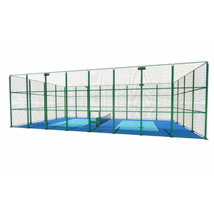 Terrain de tennis extérieur complet INOLP 20x10m, clôture modulaire en acier, revêtement en acrylique, système d'éclairage LED - Product Image 2