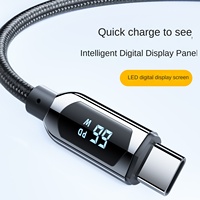 Cable USB C a USB-C con Pantalla LED Digital, Carga Rápida PD de 100W 5A, Transferencia de Datos de 480Mbps para Laptop, Tablet y Smartphone