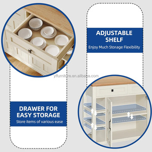 <span class=keywords><strong>Isla</strong></span> de cocina rodante de alta calidad con almacenamiento y cajones, mesa de <span class=keywords><strong>bar</strong></span> extensible con ruedas bloqueables - Product Image 6