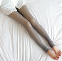 Collants thermiques brossés en polaire pour femme, taille haute, effet peau nue transparente, style hôtesse, chauds et tendance