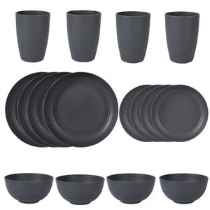 Juego de Vajilla Reutilizable e Irrompible de Fábrica, Compuesto por 16 Piezas, Incluye Platos, Tazas y Cubiertos, Apto para Uso como Vajilla - Product Image 6