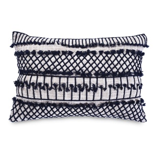 Funda de cojín bordada para almohada, cubierta de cojín de algodón con patrón de rayas negras bohemias, 14X20, al mejor precio - Product Image 5