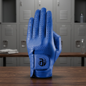 Poignées de golf professionnelles en cuir véritable bleu, à doigts entiers, avec fermeture auto-agrippante, antidérapantes, extensibles et durables, pour hommes et femmes - Product Image 3
