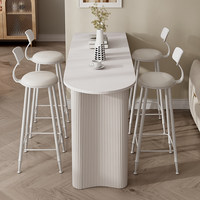 Stein-Quarzit-Bartisch für den Hausgebrauch Wandmontierte Trennwand Cremefarbener Balkon-Lounge-Minibar Minimalistischer Hochbeiniger Tisch Pur