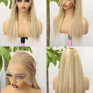 FH 20 pulgadas #613 pelucas rectas largas resaltadas 13x4 cabello virgen humano pelucas frontales de encaje transparente proveedor - Product Image 4