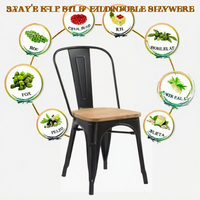 Chaise de salle à manger empilable en acier inoxydable de style industriel moderne pour la maison, le restaurant, la cuisine, l'intérieur et l'extérieur
