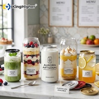 Boîtes en PET personnalisées avec logo pour boissons, boîtes en plastique transparentes vides pour sodas avec couvercles, bouteilles jetables faciles à ouvrir, 500 ml