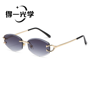 De Yi Optics Frameless Cut Edge Sunglasses Metal Frame UV400 Women's <b>Eyewear</b> Type 3 Sunshades - Product Image 1