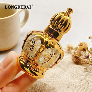 Botella de vidrio recargable de 12 ml, vacía, elegante, vintage, para perfume, aceite esencial, Attar árabe de Dubái, con rodillo y etiqueta. - Product Image 2