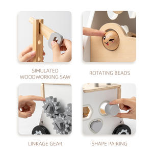 Grosir alat Montessori multifungsi, mainan jalan dorongan bayi dari kayu dengan kegiatan edukasi untuk balita - Product Image 4