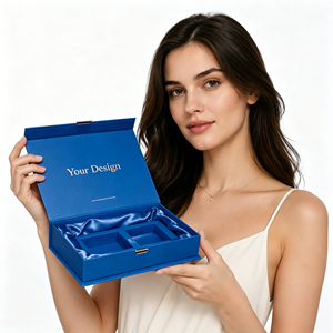 High End Gold Stamping Cosmetic Box Magnetic Folding Luxury Rigid Cardboard Gift Box Custom Logo <b>Paper</b> <b>Packaging</b> Gold Supplier - Product Image 6