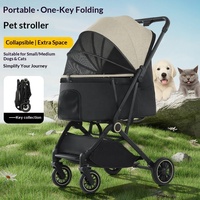 Poussette de voyage pliable et réglable Teddy Baby Luxury à 4 roues pour petits chiens et chats, légère et portable, en métal, pour le camping et l'exportation