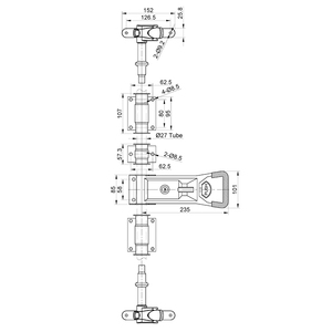Stainless Steel Refrigerated Truck Cam Lock Door Bar Locking <b>Gear</b> with Pipes and <b>Box</b> Lock - Product Image 4