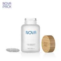 Emballage de flacon en verre pour vitamines en marque privée, 60 ml, 100 ml, 120 ml, 150 ml, flacons en verre bleu cobalt givré pour compléments alimentaires avec boîte