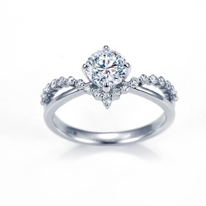 Bague en diamant de laboratoire rond de 1 carat D VS1, en platine PT950, bague couronne, bijoux de mariage/fiançailles pour femmes, Messi Jewelry - Product Image 1