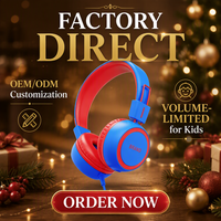 Auriculares Plegables con Cable para Niños, Sonido Estéreo Dinámico, para Teléfono y Juegos de PC, Regalo para Niños, para Viajes, Precio de Fábrica 2026