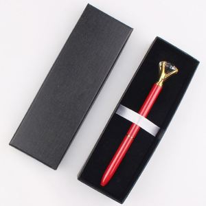 Promotional Gravel Metal Sparkling Big Diamond Pen Set With Head Crystal Cute Engraving Ink Stationery Gift <b>Box</b> Ballpoint - Product Image 2