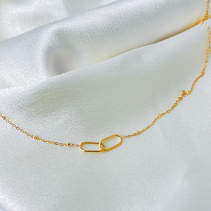 EManco Collier Infini à Maillons en Acier Inoxydable, <span class=keywords><strong>Pendentif</strong></span> Double Trombone Géométrique, Bijoux Simples et Tendance pour Femmes, Vente en Gros - Product Image 6