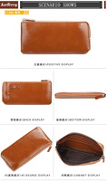 Baellerry dompet genggam pria klasik, dompet lipat dua banyak kartu bahan lembut tas ponsel kecil dengan tali pergelangan tangan