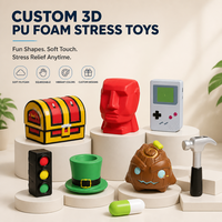Collection de jouets créatifs anti-stress à presser, personnages variés (alimentaire, animal, sport, fantaisie), cadeau pour présentation en magasin