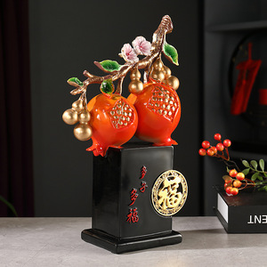 งานประติมากรรมเรซิ่นอีพ็อกซี่รูปทับทิมจีนแบบใหม่ ดูโอจื่อ ดูโอฟู สำหรับตกแต่งตู้ไวน์ ระเบียงบ้าน ของขวัญแต่งงาน ของขวัญขึ้นบ้านใหม่ - Product Image 3