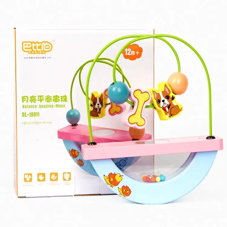 الأكثر مبيعًا لعبة خشبية قمر حبة التوازن ألعاب تصميم جديد حيوانات كرتونية ملونة ألعاب تعليمية للأولاد والبنات