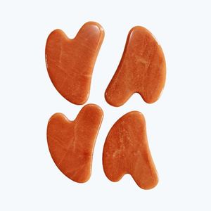 Rouleau de massage facial en jade aventurine rouge pour amincissement et lifting de la peau, ensemble de rouleaux de jade et Gua Sha - Product Image 2