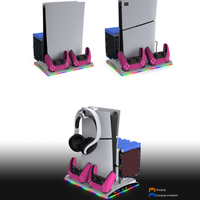 Station de charge verticale pour console PS5/Slim, support de charge rapide pour manette, écran LED, ventilateur de refroidissement