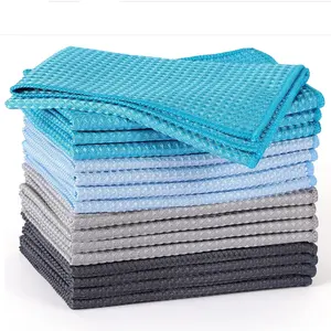 Factory Wholesale Super Microfiber Clean Terry Cloth Cowel For Dish Glass Cloth Tea Towels Waffle Kitchen Towel 40*40cm