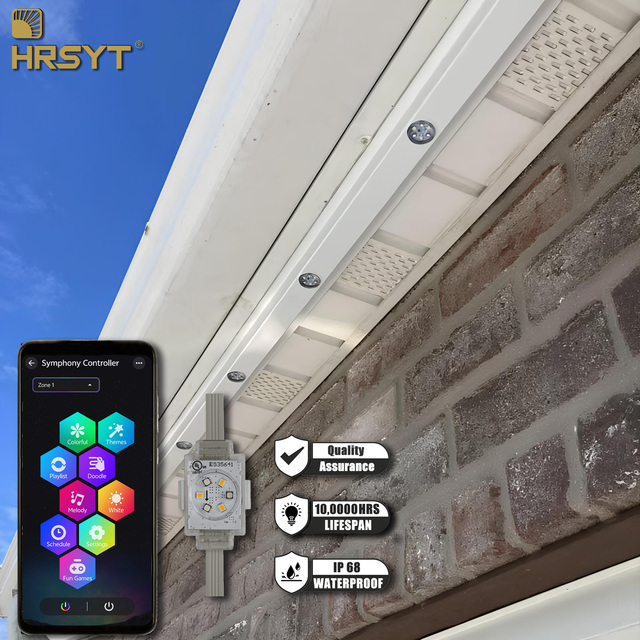 HRSYT Factory Direct Sale APP Smart Control RGB RGBW Christmas LED Pixel Point Lights Aluminum Track Permanent Light Outdoor