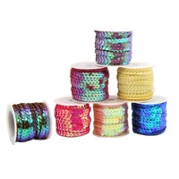 6mm bricolage artisanat décorations PET paillettes cordon fête de noël Paillette vêtement coudre Textile rond plat brillant étincelle confettis paillettes
