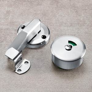 Accessoires de quincaillerie <span class=keywords><strong>pour</strong></span> cloisons de toilettes publiques : Ensemble de base de support de charnière de verrouillage à indicateur en acier inoxydable 304 - Product Image 2