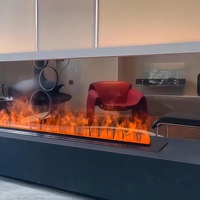 App-Control Table Top Linéaire Cheminée Électrique Flamme LED Encastré Eau Vapeur Brume Français Instructions Cheminée Décor