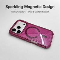 Nouvelle coque de téléphone magnétique couleur cerise scintillante pour iPhone 18 Pro Max, protection de l'appareil photo, coque de téléphone pour iPhone 17 16 Pro Max