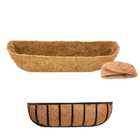 Panier de Jardinière Suspendu en Métal avec Chaîne Doublure en Coco Cintre Fil Rond Décoration de Jardin Paniers Suspendus Intérieur Extérieur