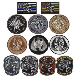 세인트 마이클 자수 패치 꽃 알파벳 디자인 친환경 패브릭 후크 루프 전술 교체 레이스 장식 - Product Image 1