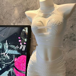 Enjoying the endless fun of two-piece split openwork jacquard tearable lingerie set, sexy, slimming, and figure-flattering mesh - Product Image 2