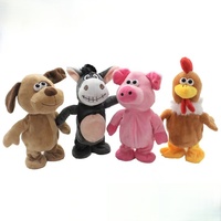 Jouet en peluche âne parlant et dansant personnalisé, vente en gros, animal en peluche électronique interactif avec fonction d'enregistrement