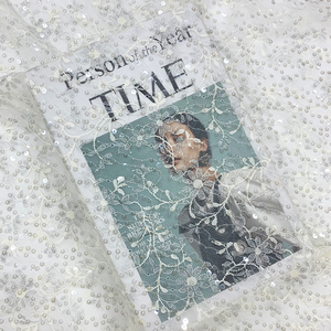 Tela de Encaje con Lentejuelas Brillantes para Vestidos de Novia, Vestidos de Noche, Manualidades, Diseño de <span class=keywords><strong>Costura</strong></span> - Product Image 2