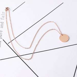 Tùy Chỉnh Cá Nhân Logo 18K Vàng Mạ Thép Không Gỉ Vòng Mặt Dây Chuyền Vòng Cổ Hợp Thời Trang Liên Kết Chuỗi Vòng Cổ Quà Tặng Cho Phụ Nữ - Product Image 4