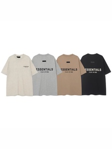 Conjunto Casual de Moda Europeo Americano ESSENTIALS, Camiseta de Manga Corta de Algodón con Logotipo de Goma 3D y Pantalones Cortos, para Hombre y Mujer - Product Image 2