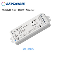 Skydance WT-DMX-S 12-36VDC WiFi & RF 5 en 1 DMX512 Master avec contrôle par application Tuya, contrôle vocal