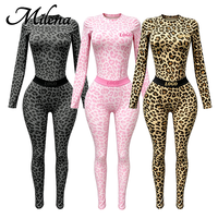 Ensemble deux pièces uni pour femme Milena 2026 – Haut à manches longues et pantalon taille haute ajusté, extensible et respirant